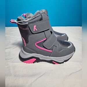 K KomForme Kids Snow Boots Girls Ankle Winter shoes, Warm Fur Lined SZ 10